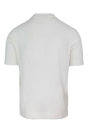 Polo in cotone crepe extrafine bianco PAOLO PECORA | A037F3001102